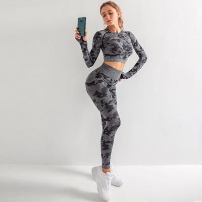 China Breathable OEM Fitness Yoga Set Yoga Set Sports Suit Sports Wear Custom Workout Suit High Waist Tracksuit Sportwear Set for sale