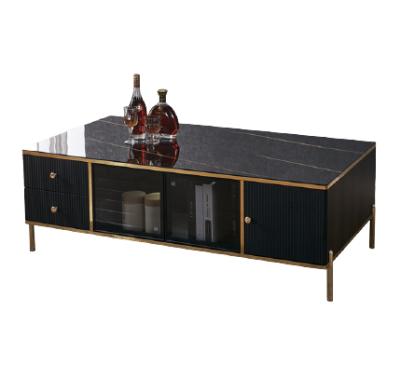 China New luxury and unique hot sale universal tea table wholesale rectangular coffee table with drawer and small cabinet for sale