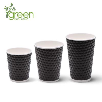 China Wholesale cheap logo printed embossed coffee cup disposable hot tea paper cup coffee cups 4oz 8oz 12oz 16oz disposable for sale