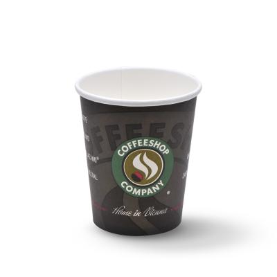 China Milk Tea Paper Cup Disposable Single Wall Printed Paper Coffee Cup With Plastic Lid Disposable Cup for sale