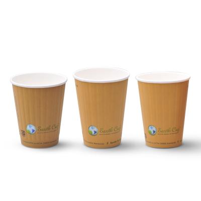 China Disposable Coffee Cups Cardboard Paper Cups With Lid China Yiwu Double Wall Flexo Printing Disposable Single Wall Drink 1 - 6 Colors for sale