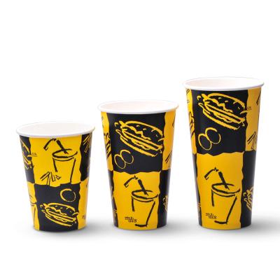 China China Supplier Disposable PE 8oz/12oz/14oz /16oz Custom Double Logo Printed Cold Drink Paper Cup for sale