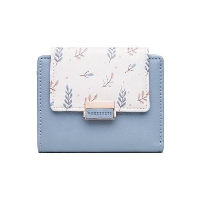 China Factory Direct Selling PU Leather Short Wallet Card Holder Fashion Clutch Waterproof Women Mini Wallet for sale