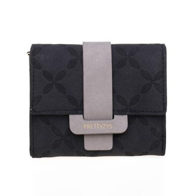 China Wholesale Pattern Leather Luxury Short Ladies Plaid Style Purses Girls Water Proof Pu Card Coin Daily Wallets for sale