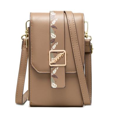 China New Water Proof Mobile Phone Bag PU Printing Single Buckle Trend Large Capacity Women's One-Shoulder Messenger Bag for sale