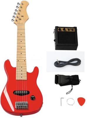 China Rojo de madera de encargo mini equipo eléctrico de la guitarra del juguete de 30 pulgadas para los niños en venta