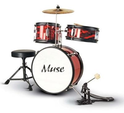 China Red Complete Set 3 Piece Junior Kids Drum Set Percussion Kit With Cymbal Z343S-801 for sale