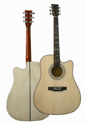 China Solid Wood Wood Acoustic Guitar Maple Back Cutaway Classic for sale