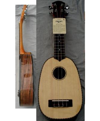 China Ukelele elíptico trasero de la guitarra del ébano 21inch Hawaii con el puente AGUL22 del palo de rosa en venta