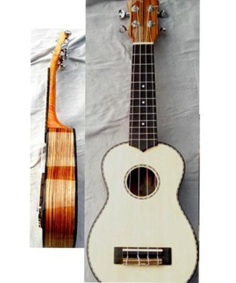 China Guitarra AGUL20 de la secuencia del ukelele cuatro de la guitarra de EllipticalHawaii de la parte posterior de madera de la cebra favorable mini en venta