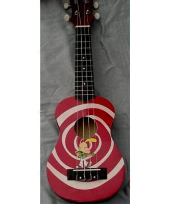 China Puente rojo/del amarillo del palo de rosa forma de la piruleta del ukelele de la guitarra de Hawaii de 21 pulgadas en venta