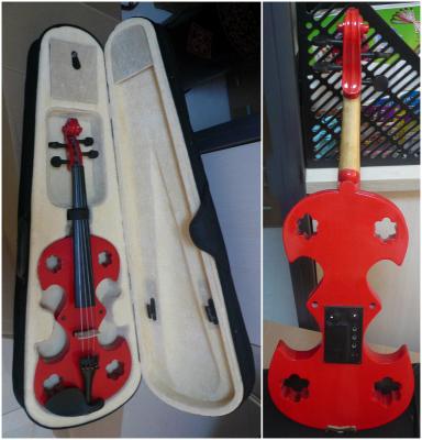 China Violines eléctricos del Basswood sólido del mismo tamaño adulto rojo con el Fingerboard Ebonized en venta