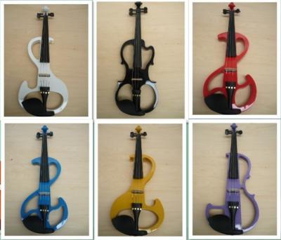 China Violines eléctricos silenciosos blancos/del negro de 4/4 madera sólida con el Fingerboard Ebonized en venta