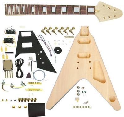 Cina Corredo AG-FV1 della chitarra finito semi dei corredi della chitarra elettrica di stile DIY di volo V in vendita