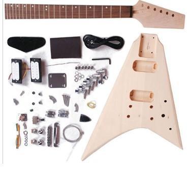 China Flying V Shape DIY Electric Guitar Kits / Unfinished Guitar Kit AG-FV2 for sale