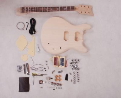 China Set In Neck DIY Electric Guitar Kits 3 Way Switch Guitar With Flamed Maple Veneered AG-DU2 for sale