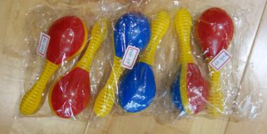 China Plastic Toy Music Instrument , Cute Colored Orff Plastic Maracas for sale