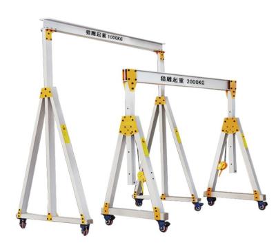 China Aluminum Hand Push Crane Gantry Crane Foldable Easy Portable Mini Gantry Crane Warehouse Type For Sale for sale