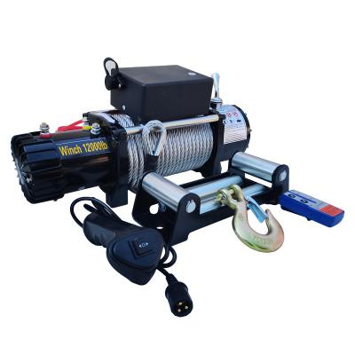 China Hot Selling ATV/UTV 2000-12000lbs 12V 24V 4WD Off Road 4x4 Car Electric Winch With Synthetic Rope for sale