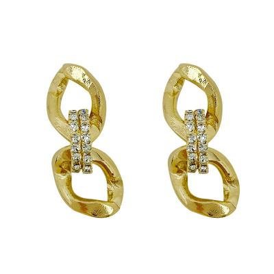 China TRENDY Fashion Earrings Chic Gold Plated Cuban Link Chain Earrings for sale