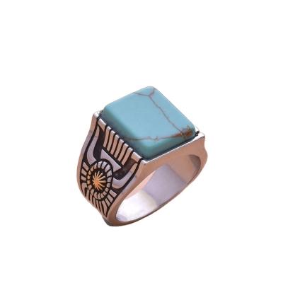 China 2022 Vintage Mens Womens Simple Turquoise Rings Hottest New Cheapest Punk Finger Rings Punk Trend Rings Birthday Gifts for sale