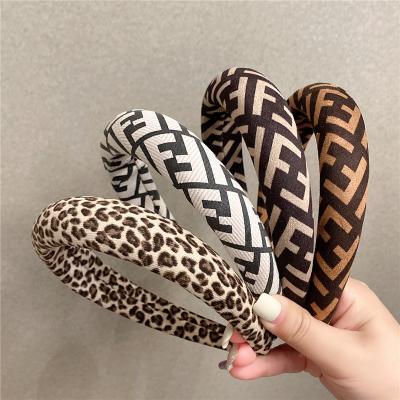 China Fashion Leopard Print Sponge Hairband Headwraps Hair Bands For Women Designer Headband Hair Accessories for sale