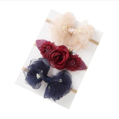 China Baby Hair Decoration Baby Kids Headband for Girls with Elastic Bow Tie Kids Turban Flower Baby Headband and Bows Baby for sale