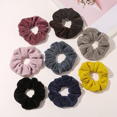 China Velvet Hair Scrunchies Soft Striped Hair Bands Elastic Hair Ties For Thick Hair Rope For Women for sale