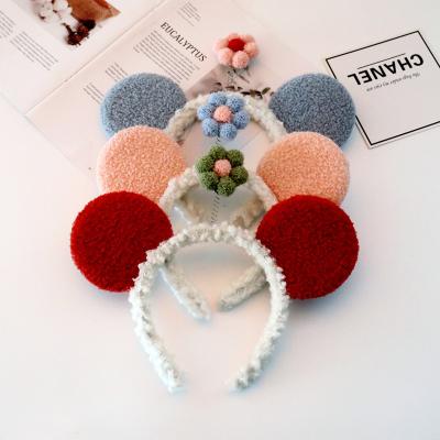 China Elasticity Hair Accessories Hair Band Breathable Makeup Coral Fleece Plush Headbands Bowknot Cosmetic For Women for sale