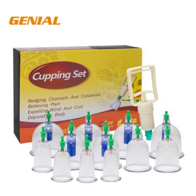 China ABS JOB-52 12 Set Silicone Massage Cups Cupping Device Effect Good For Rheumatism Cold Symptom for sale