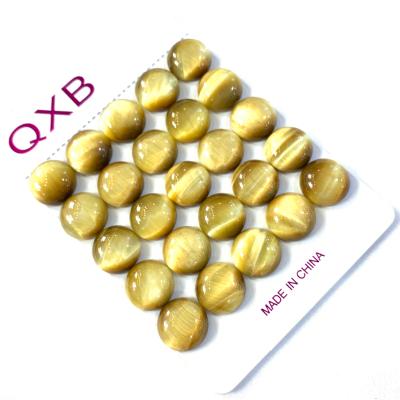 China Other QXB Tiger Eye Gold Stone Round 14mm Cabochons Beads Gemstone Jewelry Making For Wholesale for sale