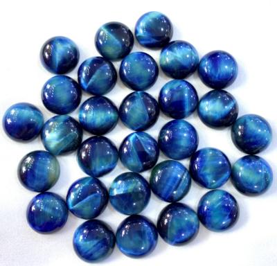 China Other QXB Blue Tiger Eye Stone (Dyed) Around 14mm Cabochons Beads Gemstone Jewelry Making For 4mm-30mm Wholesale for sale