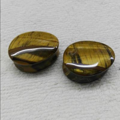 China Wholesale Natural Gemstone Tiger Eye Teardrop Ear Plug Extender Plug for sale