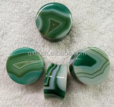 China CLASSIC Natural Stone Stripe Agate Plugs Organic Body Piercing Jewelry For Wholesale for sale