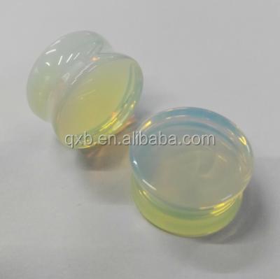 China Gemstone Opal Stone Ear Gauges Organic Stone Ear Plugs Tunnels for sale