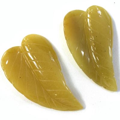 China popular popular yellow jade sand stone and gold leaf cut for earring dangling brooch for sale