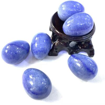 China Natural Blue Aventurine Egg Massage Kegel Semi Priecious Yoni Stone Egg for Women for sale