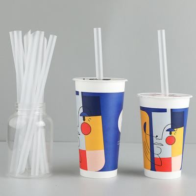 China Wholesale Disposable 240mm Individually Wrapped 12mm Plastic Bubble Tea Boba Drinking Straws for sale