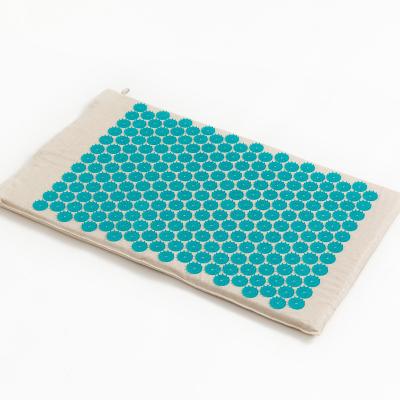 China Good Quality ECO Material Eco-friendly Yoga Foot Shakti Lotus Plastic Spikes Linen Natural Acupressure Mat for sale