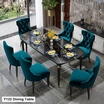 China (Other)Furniture Design Tempered Glass Dining Table Adjustable Luxury Home Dining Table Set for sale