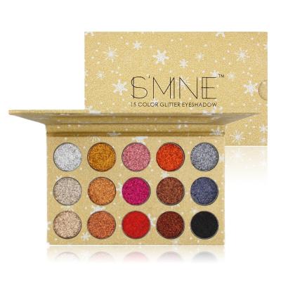 China Wholesale Waterproof Glossy Cardboard Glitter Eyeshadow Palette for sale