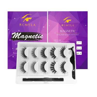 China 8D Magnetic Eyeliner Eyelash Kit Light And Soft Black Amazon Most Reusable Fake Eye Lash Waterproof Liner Pen Natural Eyelash Lashes for sale