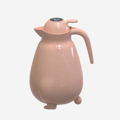 China White, pink, yellow, green PORTABLE thermos pp vacuum kettle with glass liner temperature display smart kettle 1500ML for sale