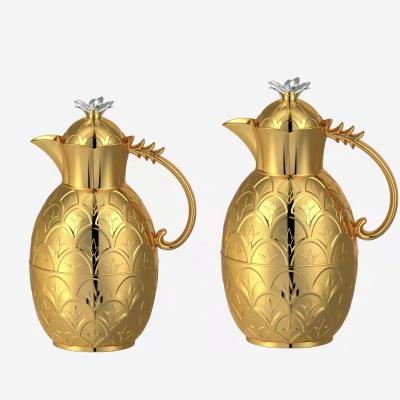 China Double-Layer PORTABLE Arabic Vacuum Kettle Pineapple Shape Kettle Coffee Pot Household Plastic Insulation Pot for sale