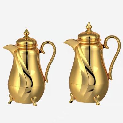 China PORTABLE Luxury Arabic Hot Drinking Water Pot Gold 600-1000ml Pot Portable Coffee Pot Set for sale