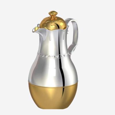 China Middle East PORTABLE Arabic Insulated Pot Household Long Range Insulated Drinking Pot Gold + Silver 500-800ml Coffee Pot Set for sale