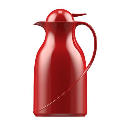 China PORTABLE European Modern Plastic Coffee Pot Red Pot Household Household Kitchen Heat Preservation Kettle Press PP Red Drinking Set for sale