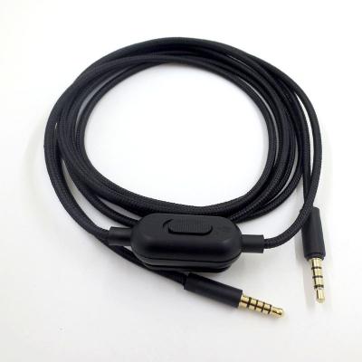 China Earphone 200cm Gaming Headset Wire 3.5mm to 3.5mm Audio Cable for Logitech G433 G233 with Volume Control for sale