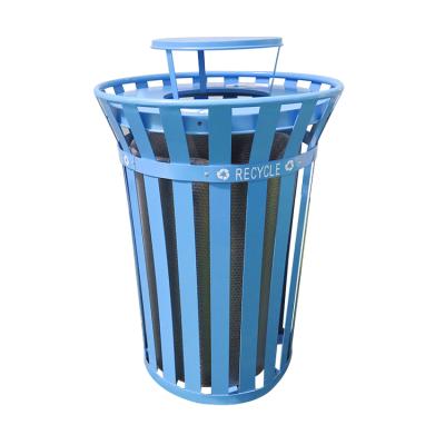 China Popular Viable In USA Furniture Manufacturer Public Street Round Trash Can Outdoor Garbage Bin zu verkaufen