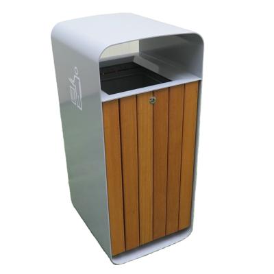 중국 Sustainable Outdoor Wooden Furniture Trash Can Large Steel Square Trash Can Customized Design Color Trash Can 판매용